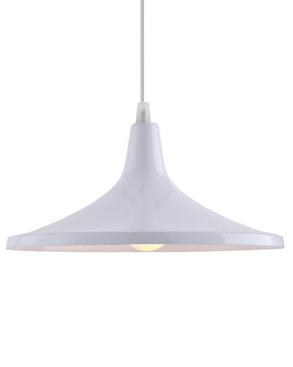 E26/E27 Single Head Metal Shade Pendant Vintage Hanging Ceiling Light, White Set of 2