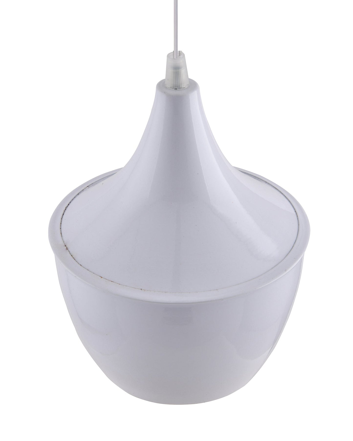 E26/E27 Single Head Metal Shade Pendant Vintage Hanging Ceiling Light, White Set of 2