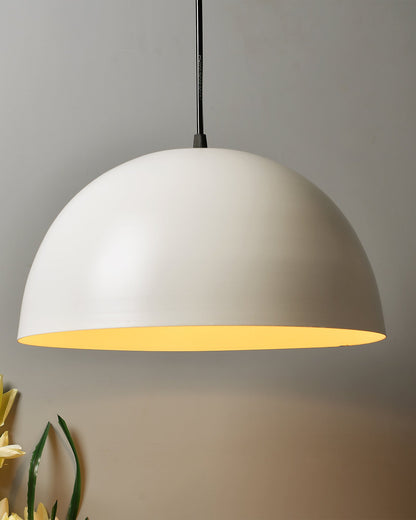 Metallic White Pendant Hanging Light, Hanging Lamp 14", Industrial E27 lamp