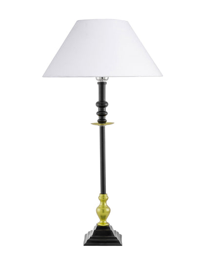 Classic Imperial Black Golden Riveria Table Lamp, Cone Shade