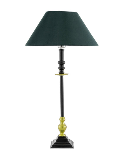 Classic Imperial Black Golden Riveria Table Lamp, Cone Shade