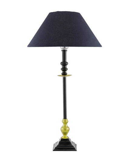 Classic Imperial Black Golden Riveria Table Lamp, Cone Shade