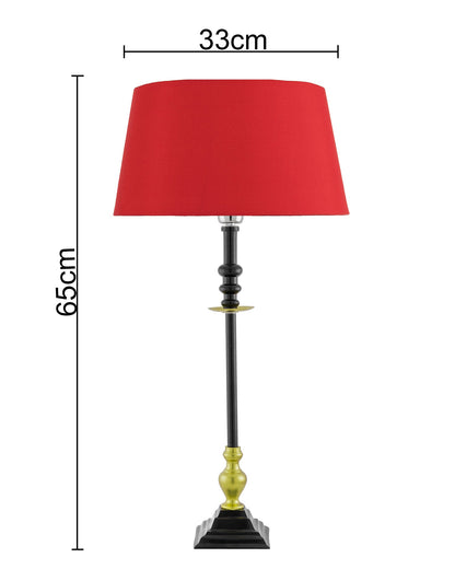 Classic Imperial Black Golden Riveria Table Lamp, Drum Shade