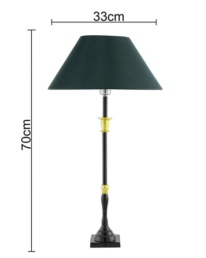 Classic Imperial Black Golden Candlestick Table Lamp, Cone Shade