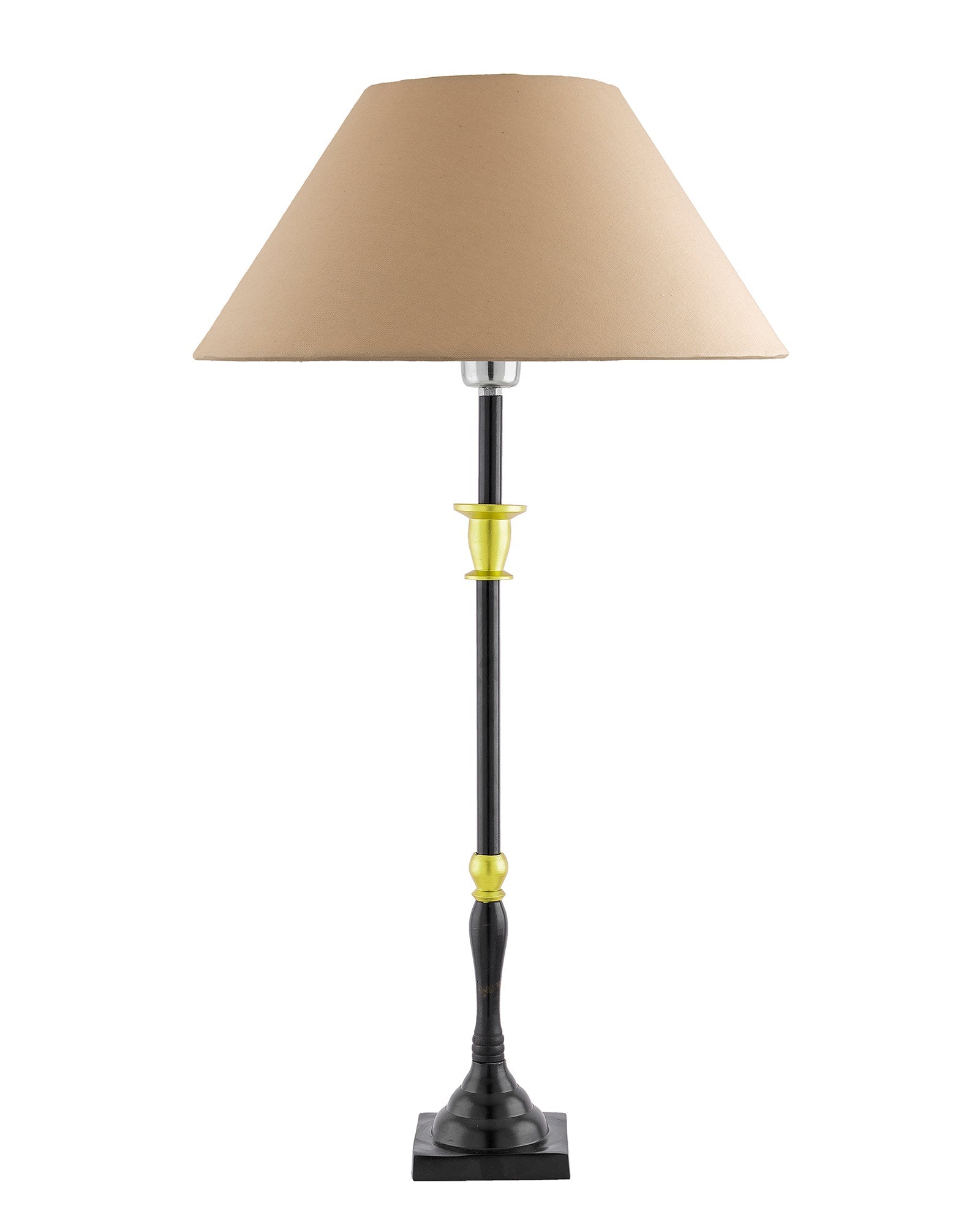 Classic Imperial Black Golden Candlestick Table Lamp, Cone Shade