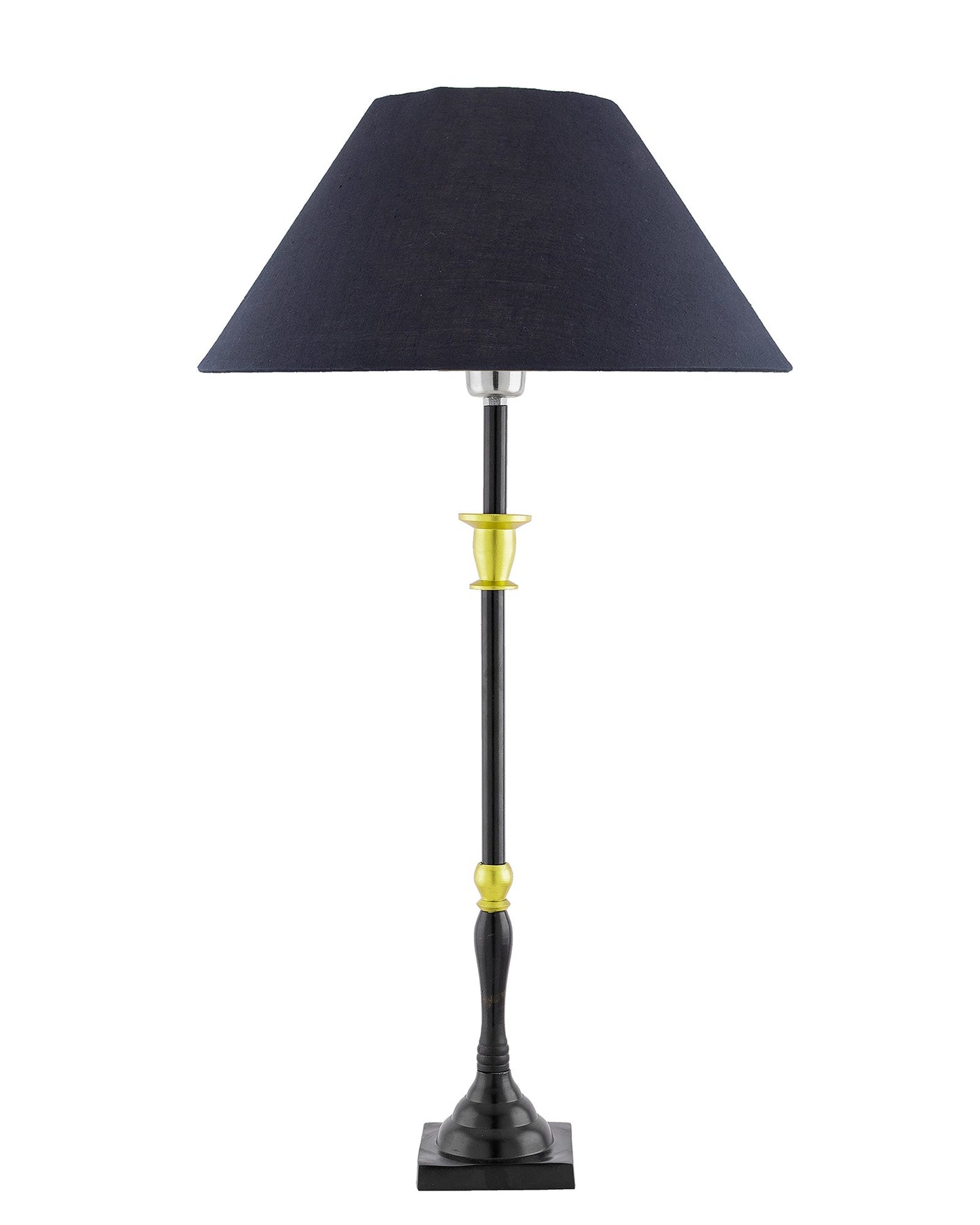 Classic Imperial Black Golden Candlestick Table Lamp, Cone Shade