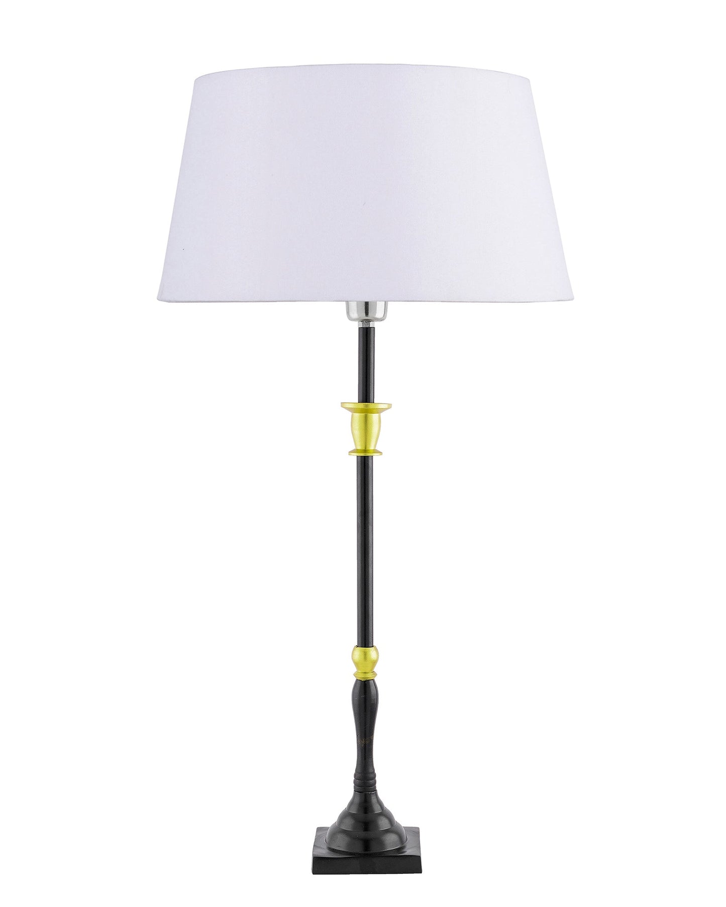 Classic Imperial Black Golden Candlestick Table Lamp, Drum Shade
