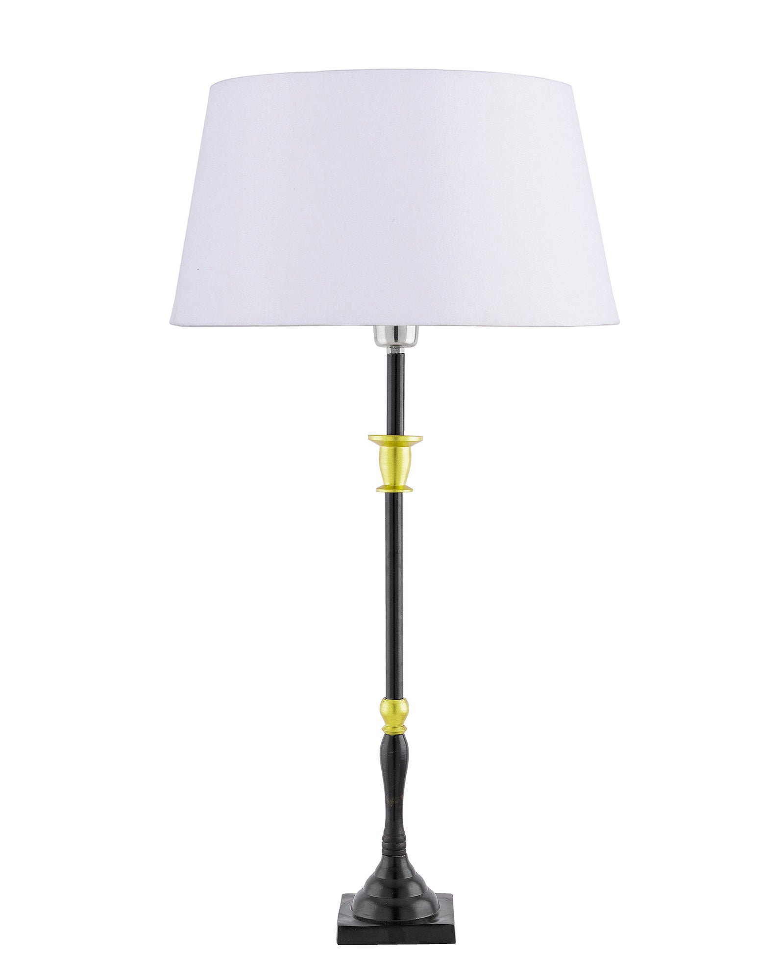 Classic Imperial Black Golden Candlestick Table Lamp, Drum Shade