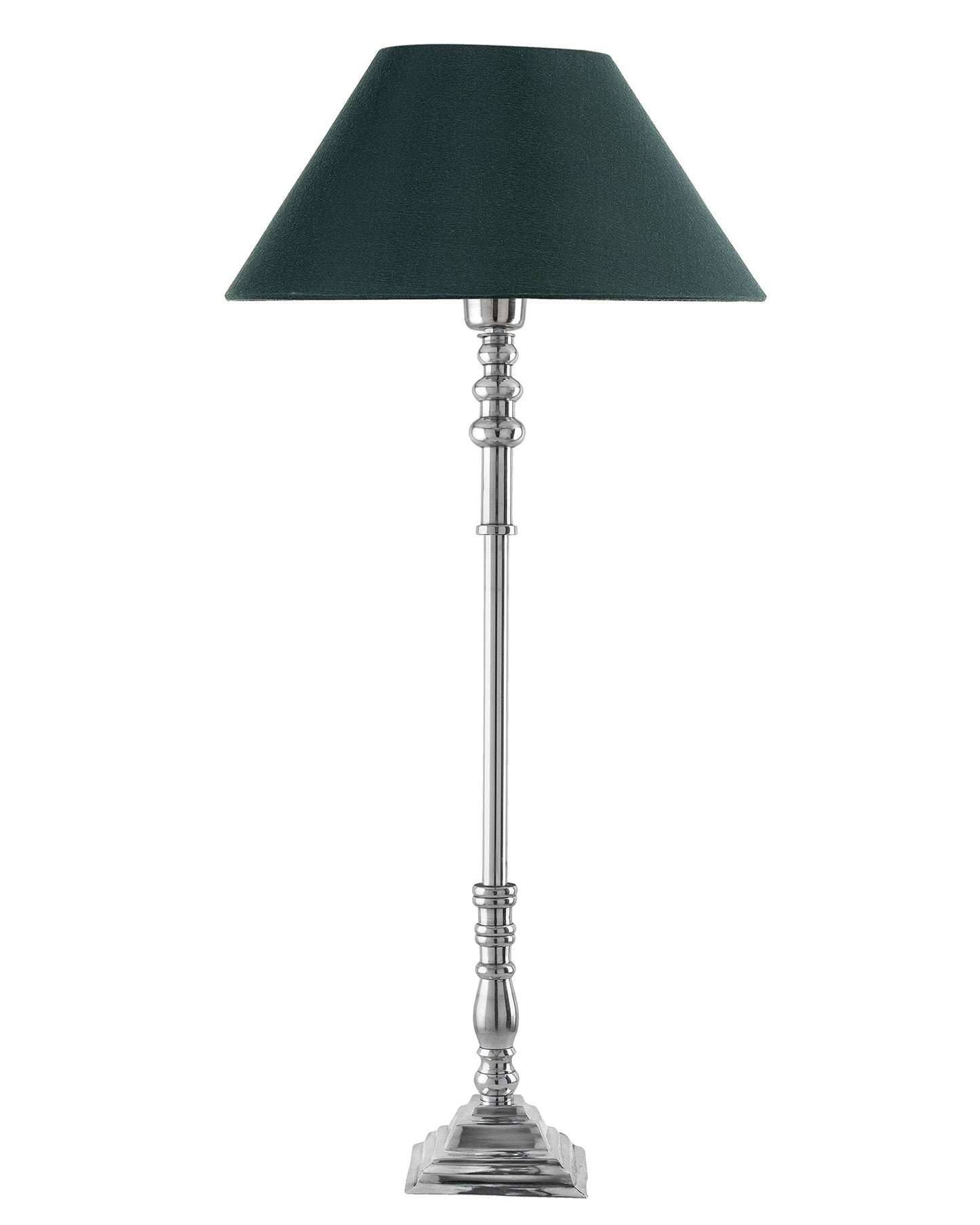 Modern Aluminium Chrome Finish Buffet Table Lamp, Cone Shade