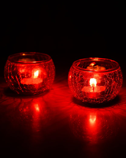 Moroccan Glass Mosaic Candle Holder, Tea Light holder Votive, Set of 2