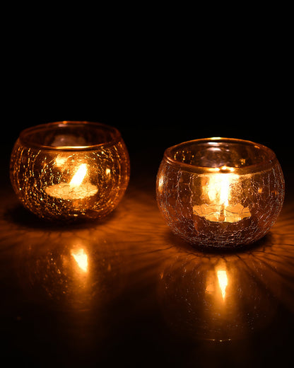 Moroccan Glass Mosaic Candle Holder, Tea Light holder Votive, Set of 2