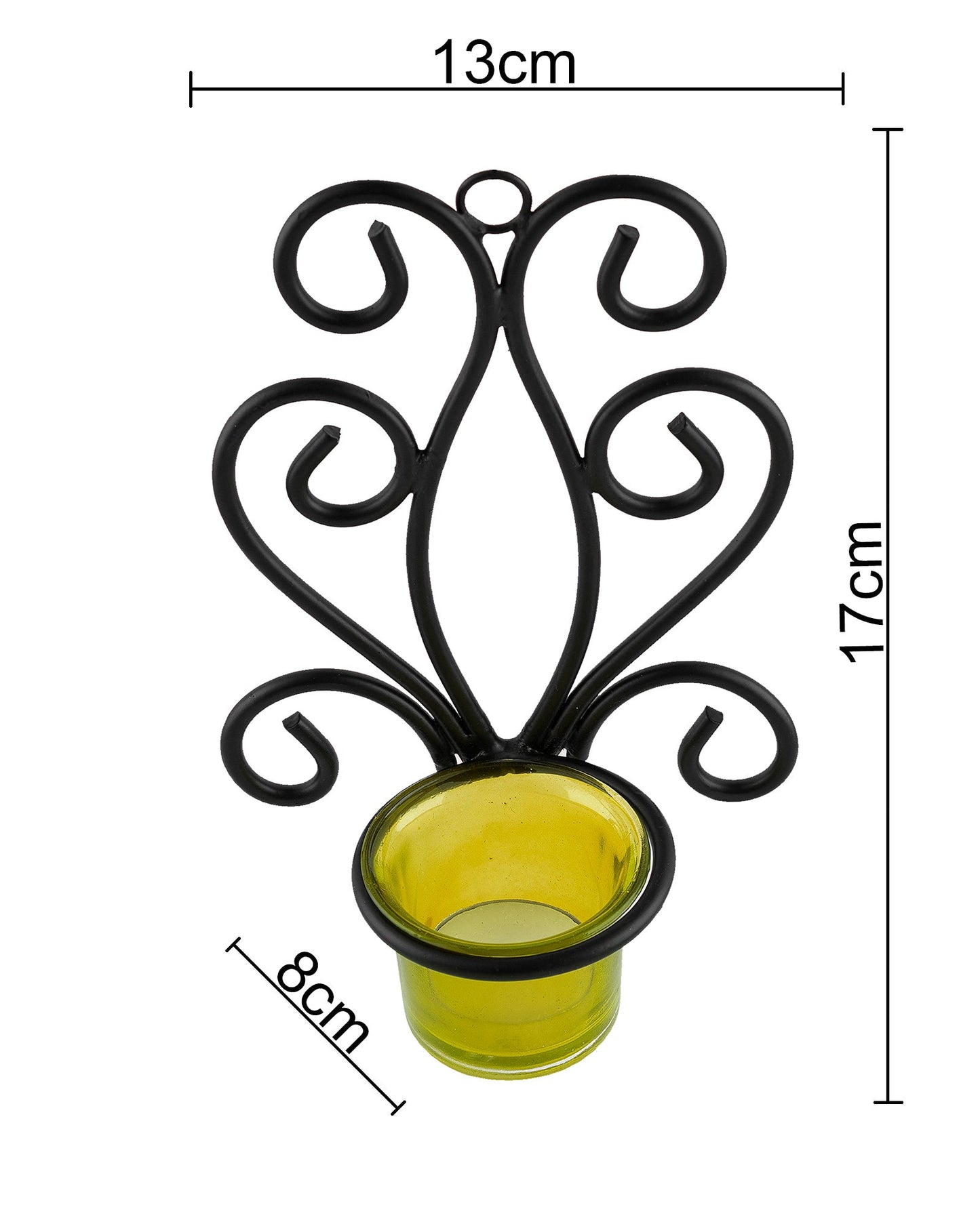 Modern Art Large Wall Sconce with Glass Votive Candle Tealight Holders,Set of 2, Antique Metal Wall Scone Candles