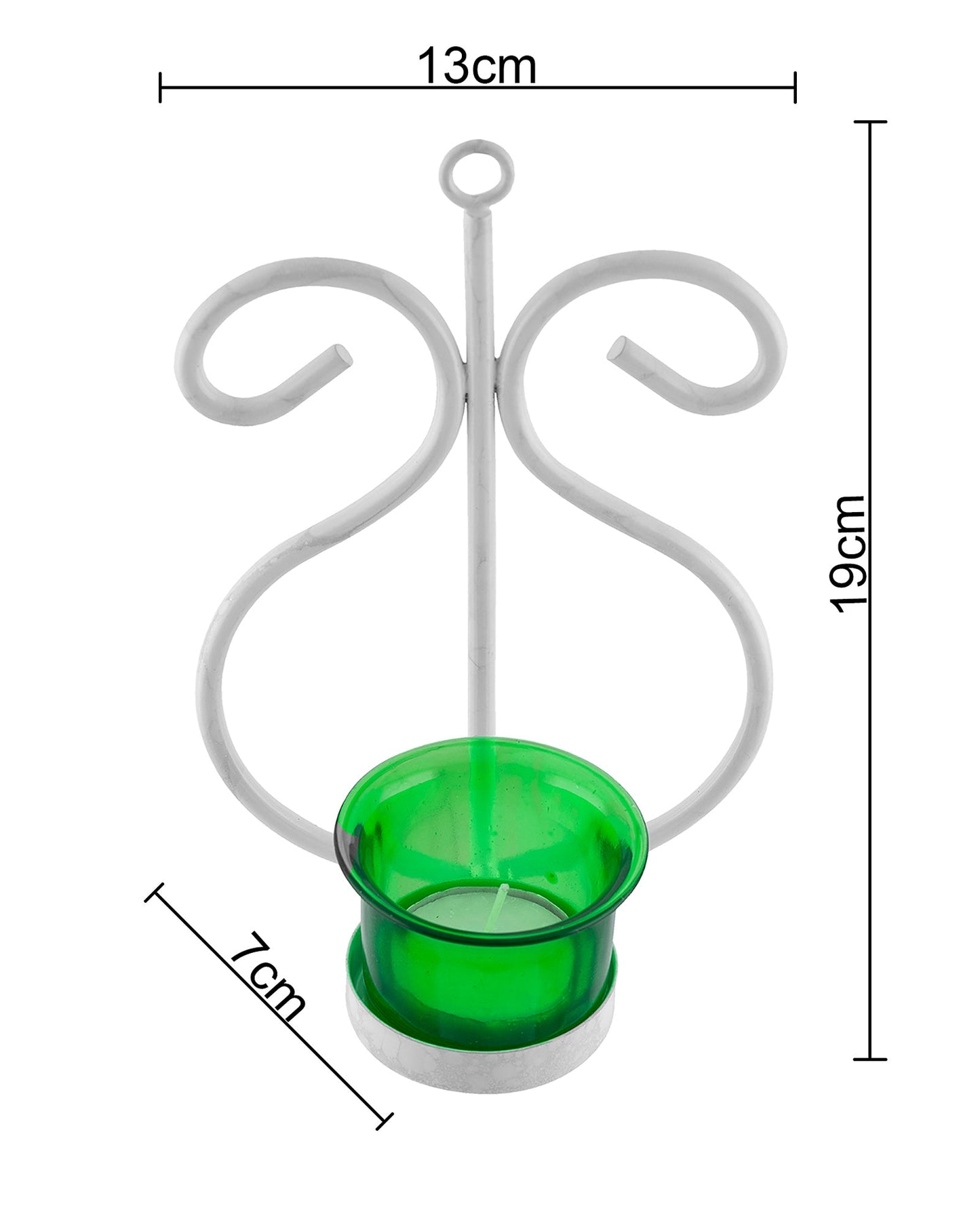 Set of 2 Decorative White Wall Sconce/Candle Holder With Red Glass and Free T-light Candles