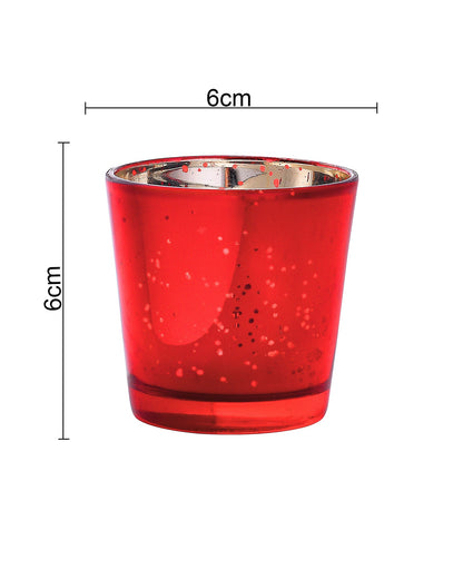 Mercury Silver T-light holder, Glass candle holder stand with free candle,set of 10