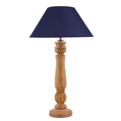 Classic Victorian Natural Wood Table Lamp With Shade