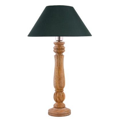 Classic Victorian Natural Wood Table Lamp With Shade