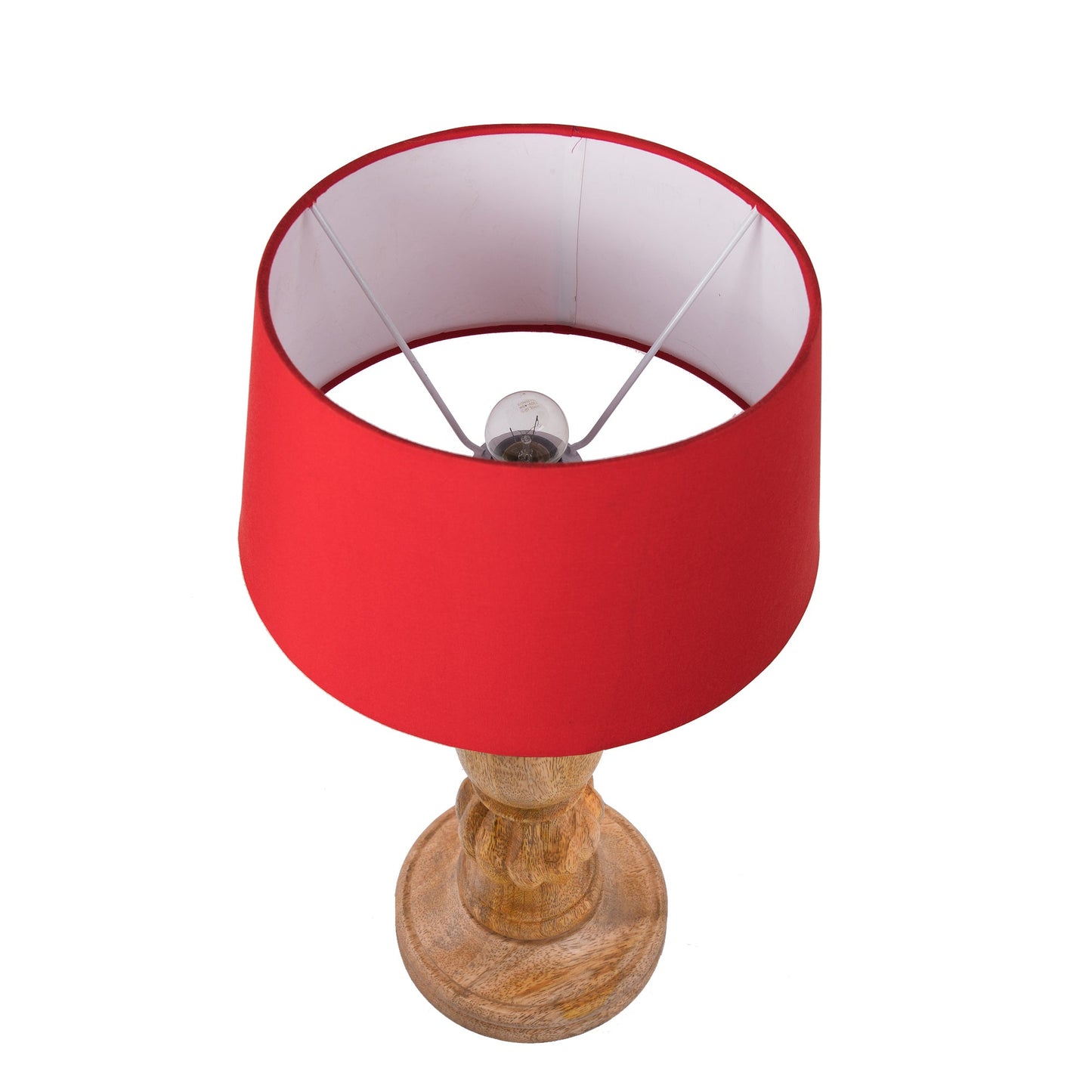 Classic Victorian Natural Wood Table Lamp With Shade