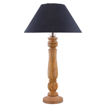 Classic Victorian Natural Wood Table Lamp With Shade