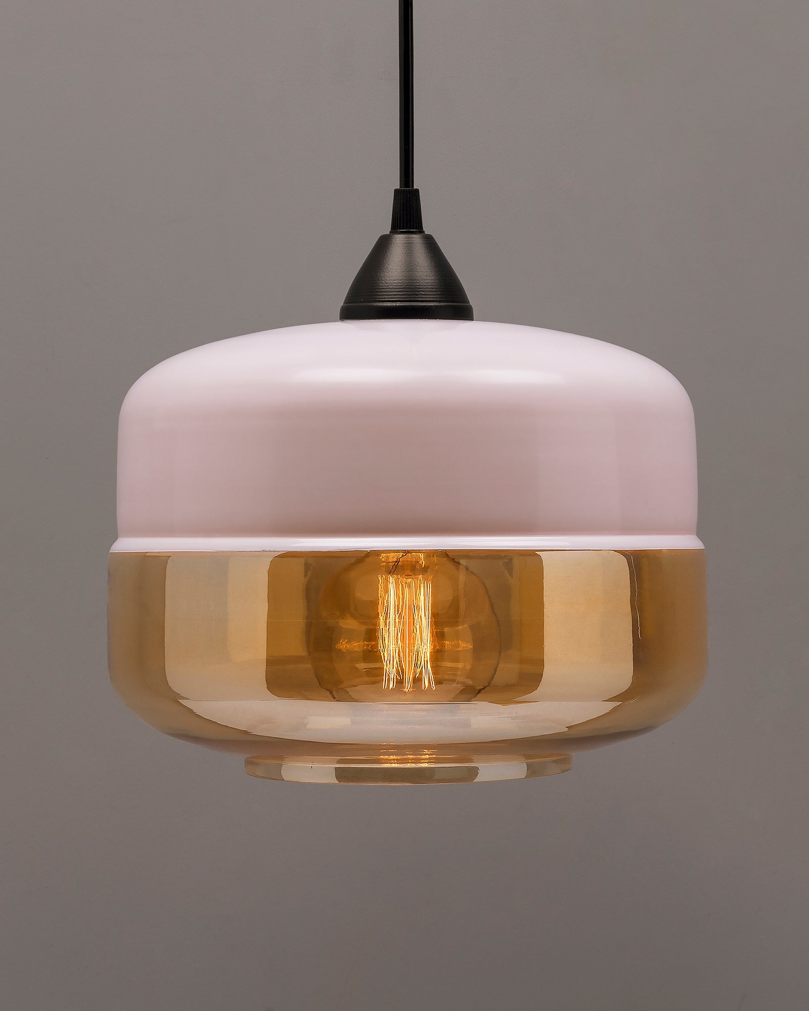 Glass Pendant Light Black Loft Bar Counter Dining Room Creative LED/Filament Ceiling Hanging Lamp, E27, Murray