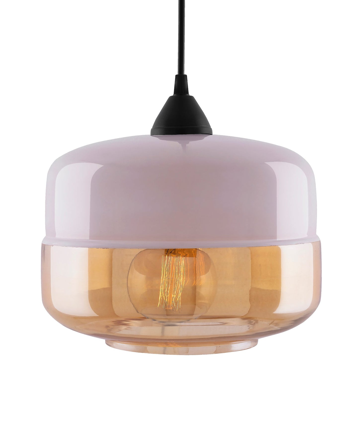 Glass Pendant Light Black Loft Bar Counter Dining Room Creative LED/Filament Ceiling Hanging Lamp, E27, Murray
