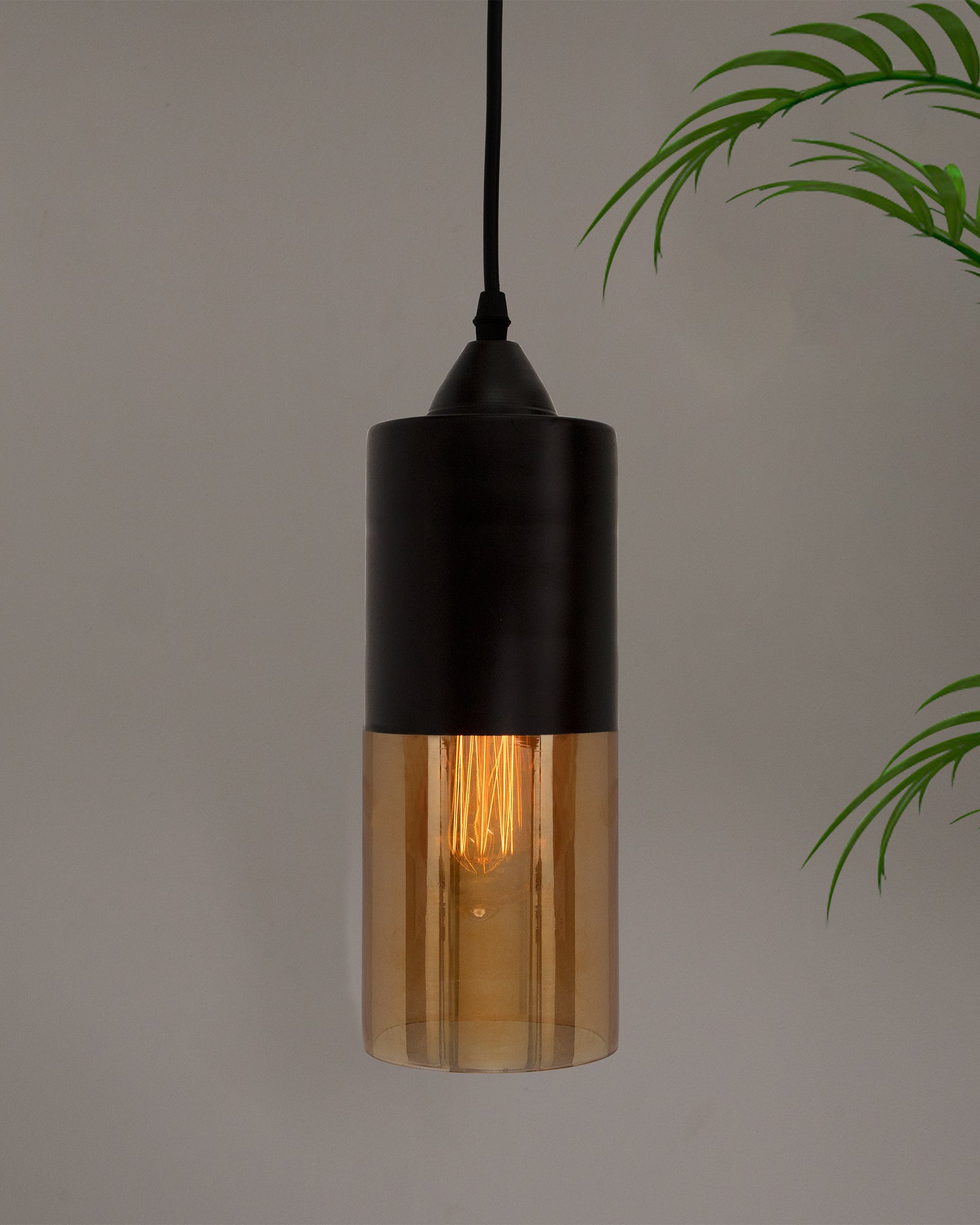 Glass Tube Pendant Light Loft Bar Counter Dining Room Ceiling Hanging Lamp, E27