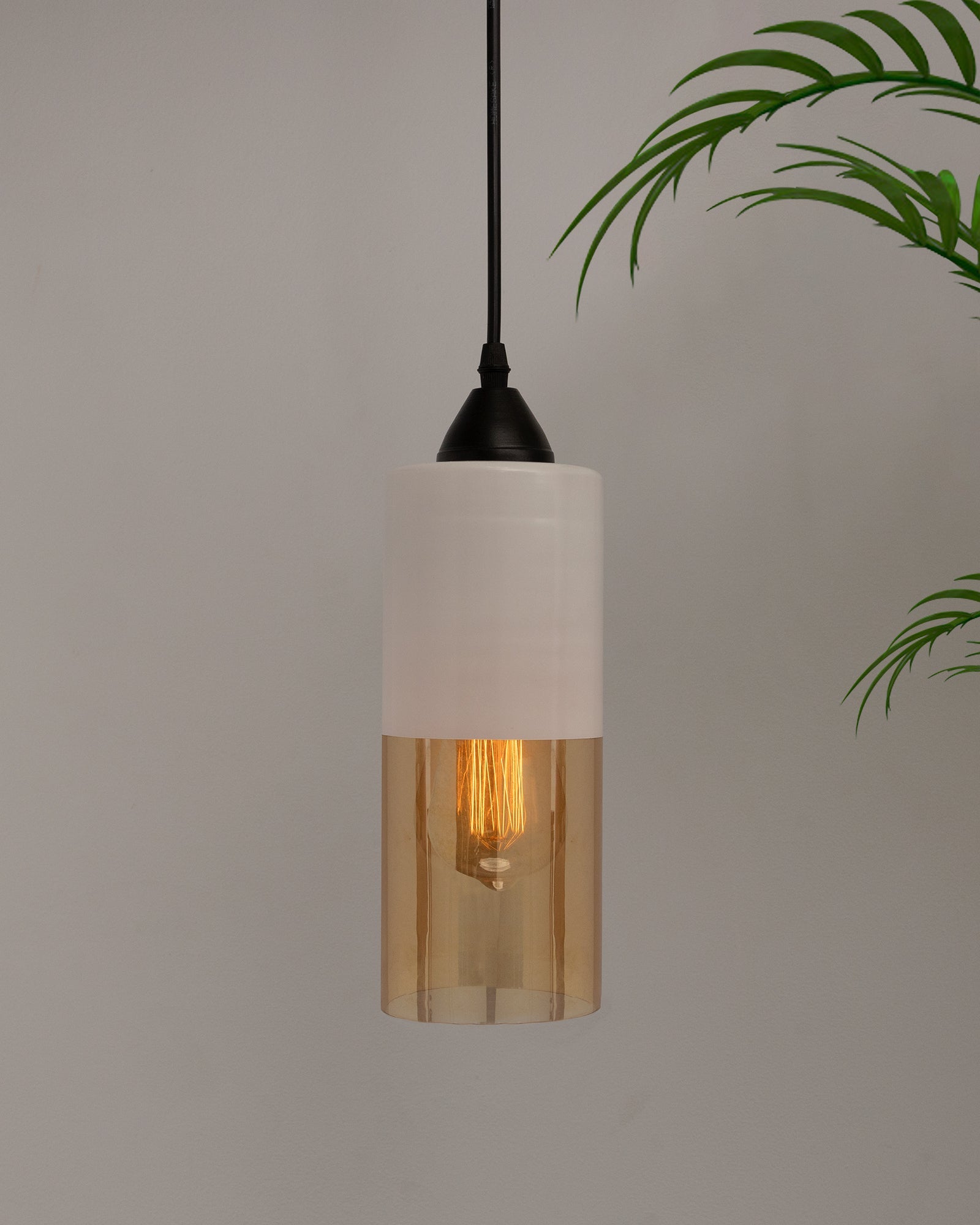 Glass Tube Pendant Light Loft Bar Counter Dining Room Ceiling Hanging Lamp, E27