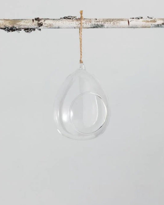 Hanging Glass Globe Borosil Tea Light, Hanging candles, Planters for Indoor and Outdoor Decoration pots for Plants Home Decor, with metal hanging chain (4' inch), set of 2