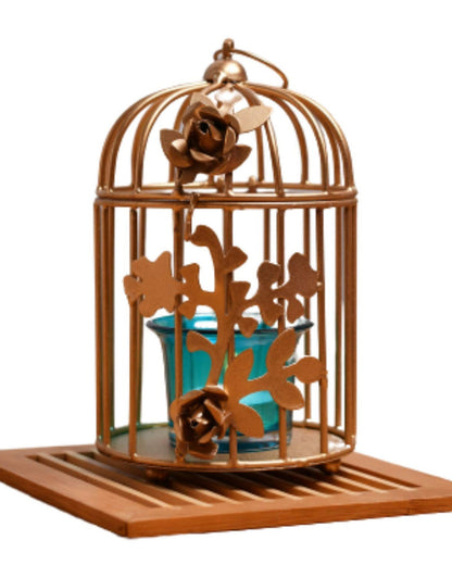 Table Decor Metal Bird Cage Light Antique Diwali Showpieces for Home Decor tealight candle holders | Tea Light Holder with Flower Vine Antique Lantern Candlestick Holders for Home, Living Room, Mandir Decoration