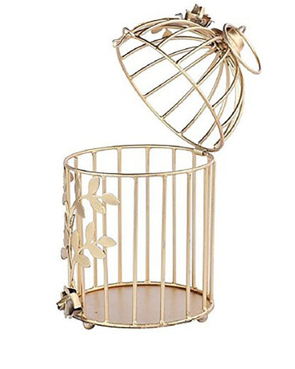 Table Decor Metal Bird Cage Light Antique Diwali Showpieces for Home Decor tealight candle holders | Tea Light Holder with Flower Vine Antique Lantern Candlestick Holders for Home, Living Room, Mandir Decoration