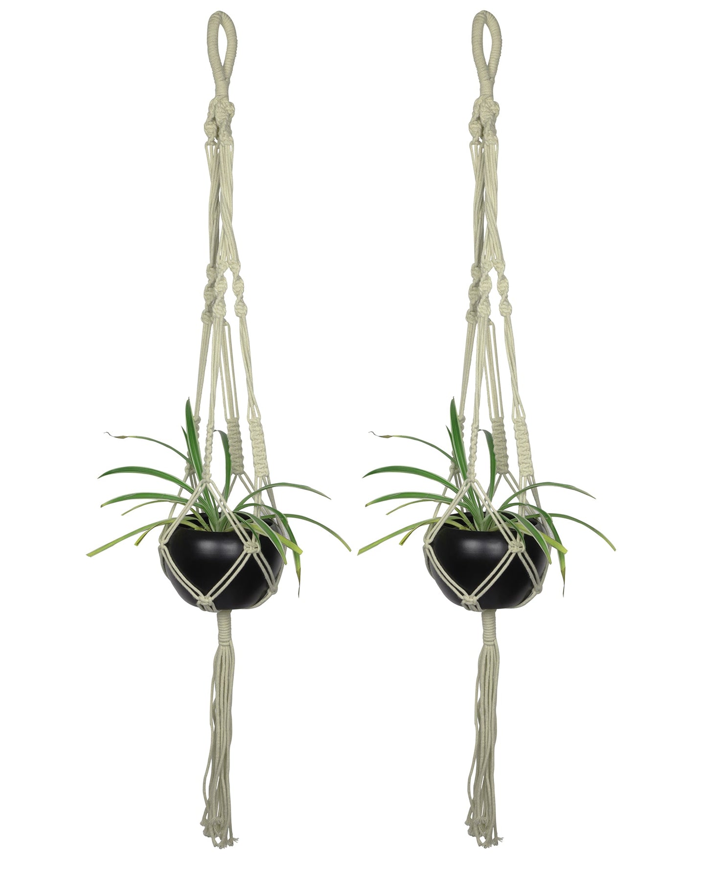 Macreme Hanging Planter Large Macrame with Pot Pack of 2