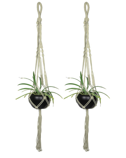 Macreme Hanging Planter Large Macrame with Pot Pack of 2