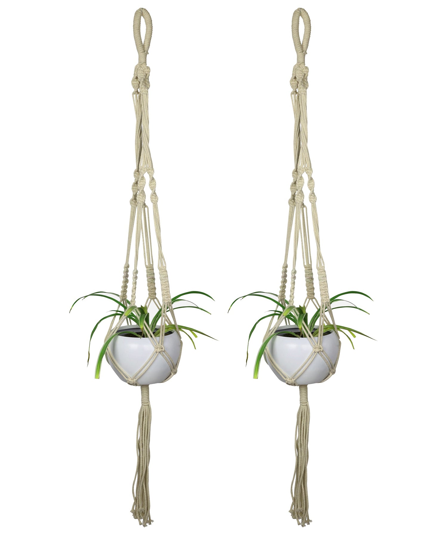 Macreme Hanging Planter Large Macrame with Pot Pack of 2