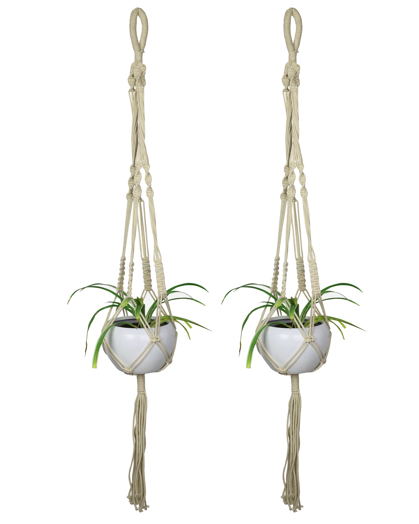 Macreme Hanging Planter Large Macrame with Pot Pack of 2