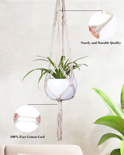 Macreme Hanging Planter Large Macrame with Pot Pack of 2