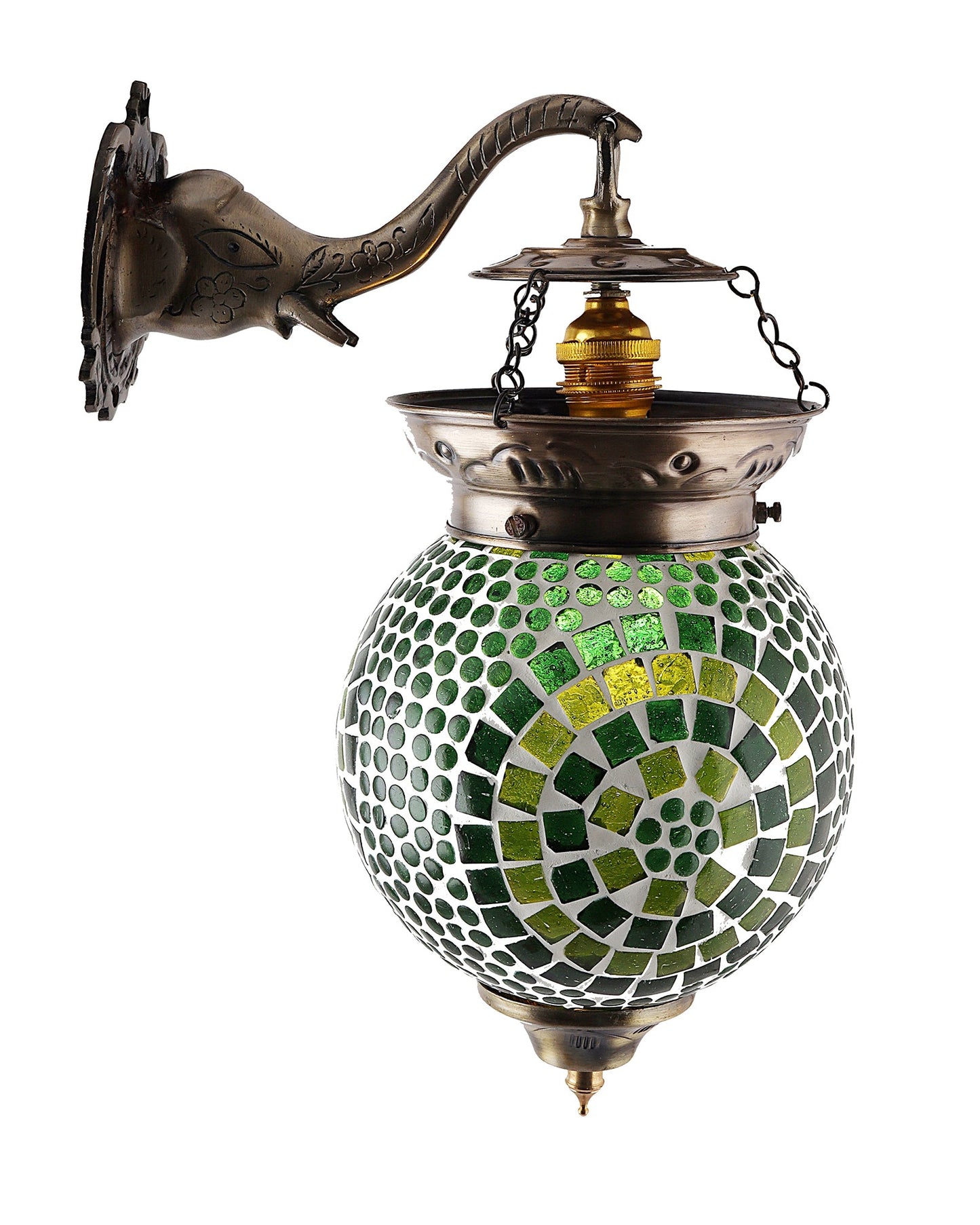 Antique Turkish Mosaic Heritage Style Wall Lamp, Glass Wall Bracket