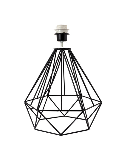 Modern Farmhouse Metal Diamond Desk Table Lamp with Light Bulb Decorative Bed Table Side Matt Black Light