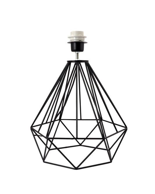 Modern Farmhouse Metal Diamond Desk Table Lamp with Light Bulb Decorative Bed Table Side Matt Black Light