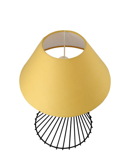 Modern Table Lamps, Spiral Metal Wire Black Base with Fabric Lampshade for Home Office Cafe Restaurant