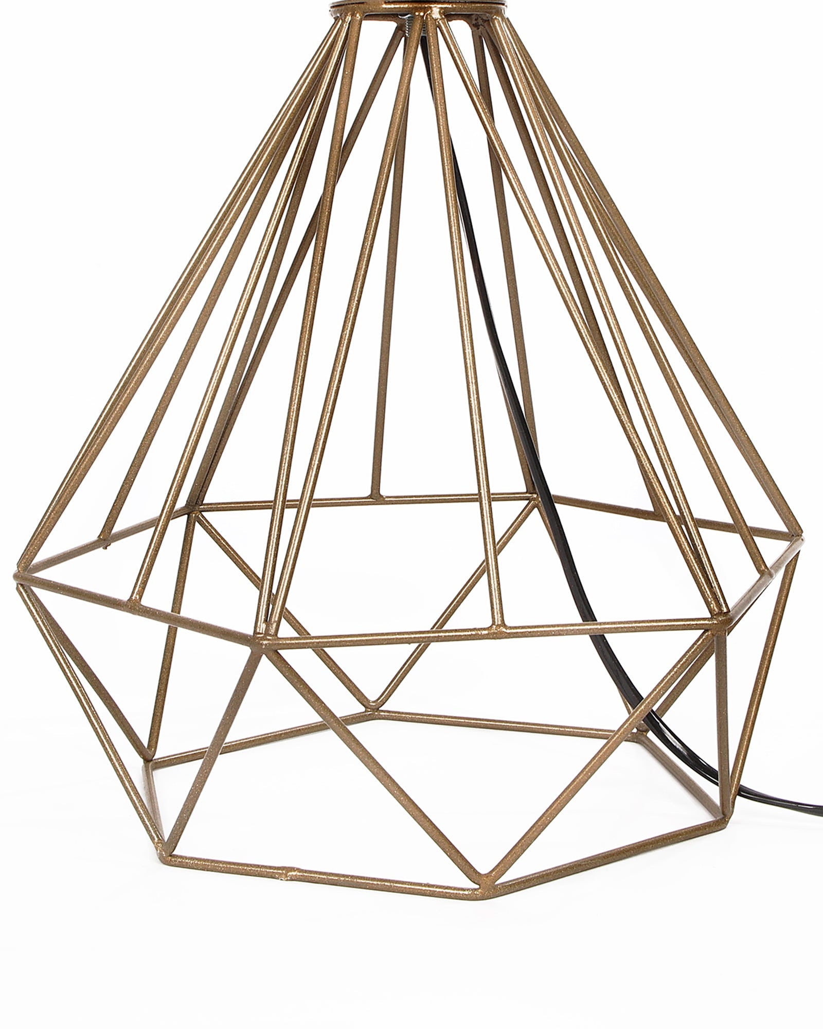 Modern Farmhouse Metal Diamond Desk Table Lamp with Light Bulb Decorative Bed Table Side Golden Light
