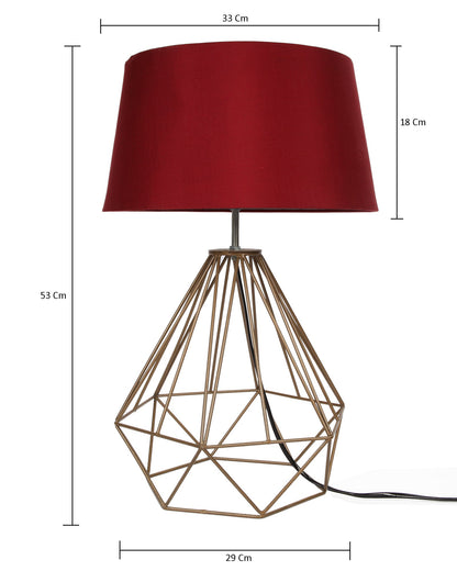 Modern Farmhouse Metal Diamond Desk Table Lamp with Light Bulb Decorative Bed Table Side Golden Light