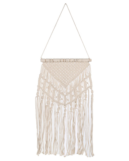 Macrame Wall Hanging Tapestry Tassel Home Decor Bohemian Handmade Chic Cotton Rope,Living Room, Balcony, Office, Housewarming, Garden, Set of 2