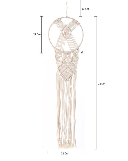 Macrame Wall Hanging Dream Catcher, Large Handmade Crochet Decor for Bedroom, Home Decor for Apartment Living Room Bedroom Baby Nursery Dorm set of 2