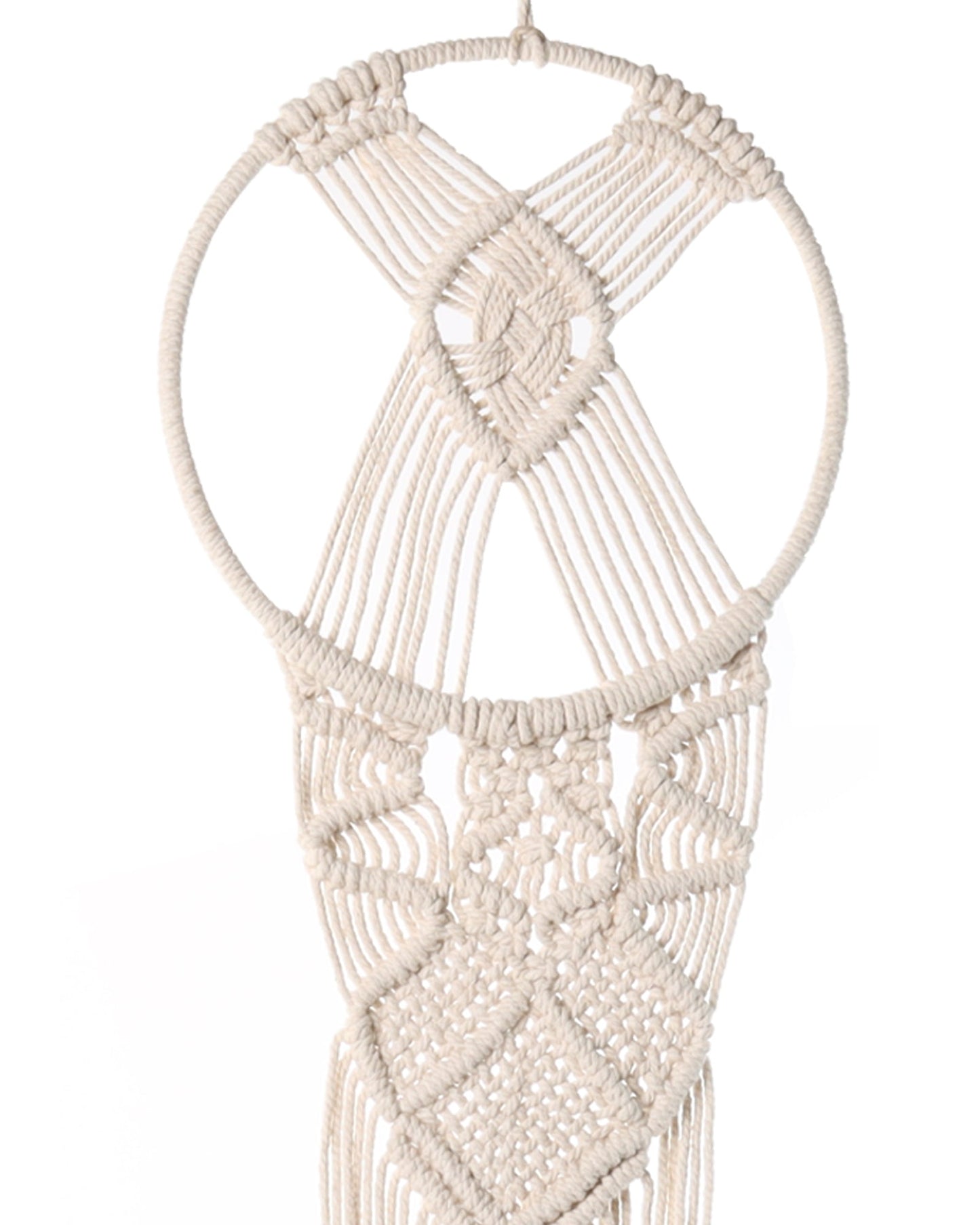 Macrame Wall Hanging Dream Catcher, Large Handmade Crochet Decor for Bedroom, Home Decor for Apartment Living Room Bedroom Baby Nursery Dorm set of 2