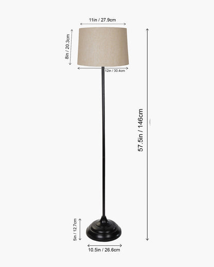 Contemporary Metal Floor Lamp,Contemporary Minimalist Standing Floor Light with Iron Legs,E27 Lamp Base,Modern Design Standing Light for Living Room,Study Room and Bedroom, Straight