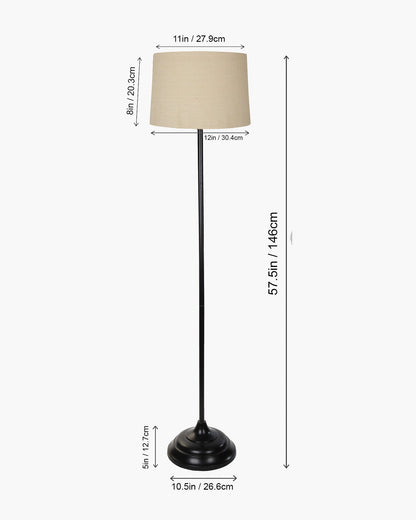 Contemporary Metal Floor Lamp,Contemporary Minimalist Standing Floor Light with Iron Legs,E27 Lamp Base,Modern Design Standing Light for Living Room,Study Room and Bedroom, Straight