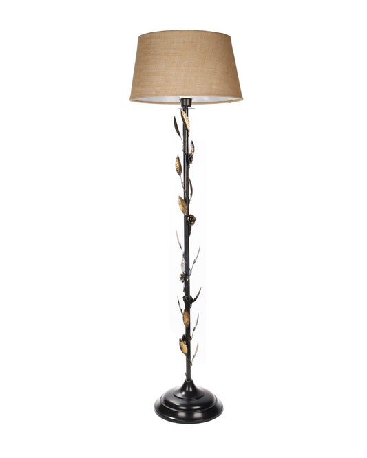Contemporary Metal Floor Lamp,Contemporary Minimalist Standing Floor Light with Iron Legs,E27 Lamp Base,Modern Design Standing Light for Living Room,Study Room and Bedroom, Floral