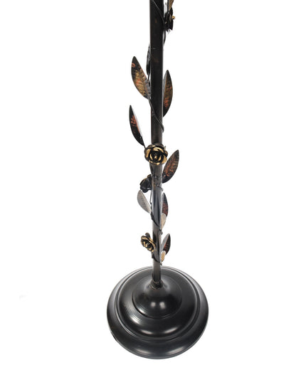 Contemporary Metal Floor Lamp,Contemporary Minimalist Standing Floor Light with Iron Legs,E27 Lamp Base,Modern Design Standing Light for Living Room,Study Room and Bedroom, Floral