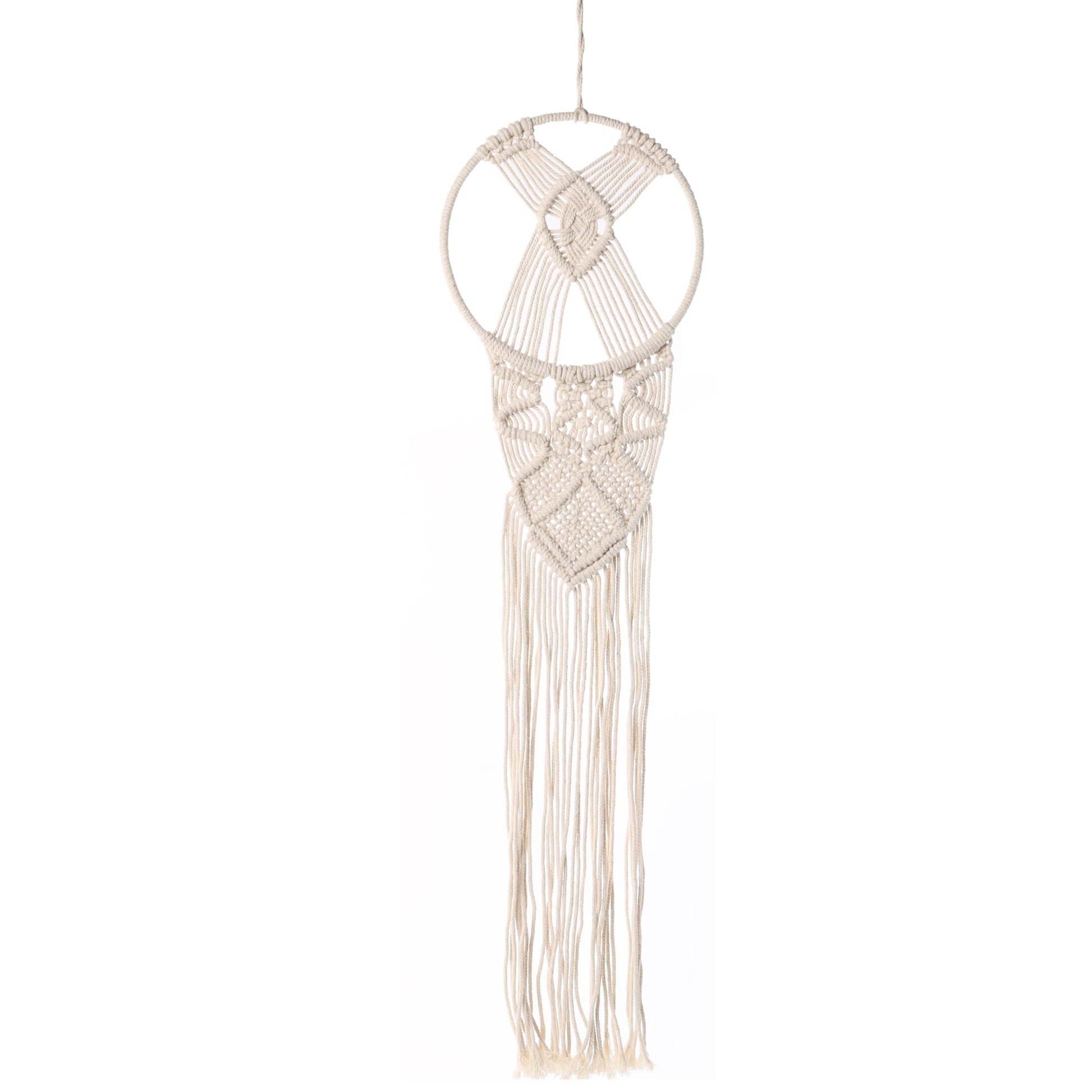 Macrame Wall Hanging Dream Catcher with String Light, Large Handmade Crochet Decor for Bedroom, Home Decor for Apartment Living Room Bedroom Baby Nursery Dorm