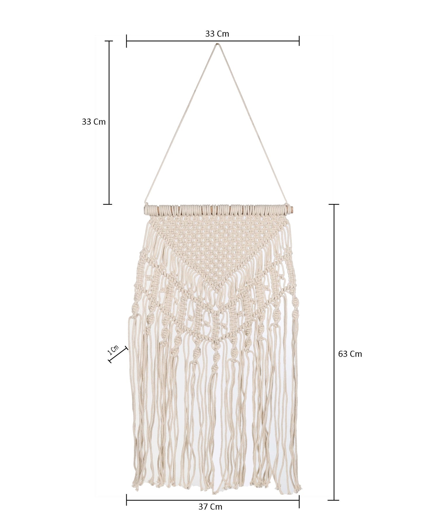 Macrame Wall Hanging Tapestry Tassel Home Decor Bohemian Handmade Chic Cotton Rope,Living Room, Balcony, Office, Housewarming, Garden, Single with String Light