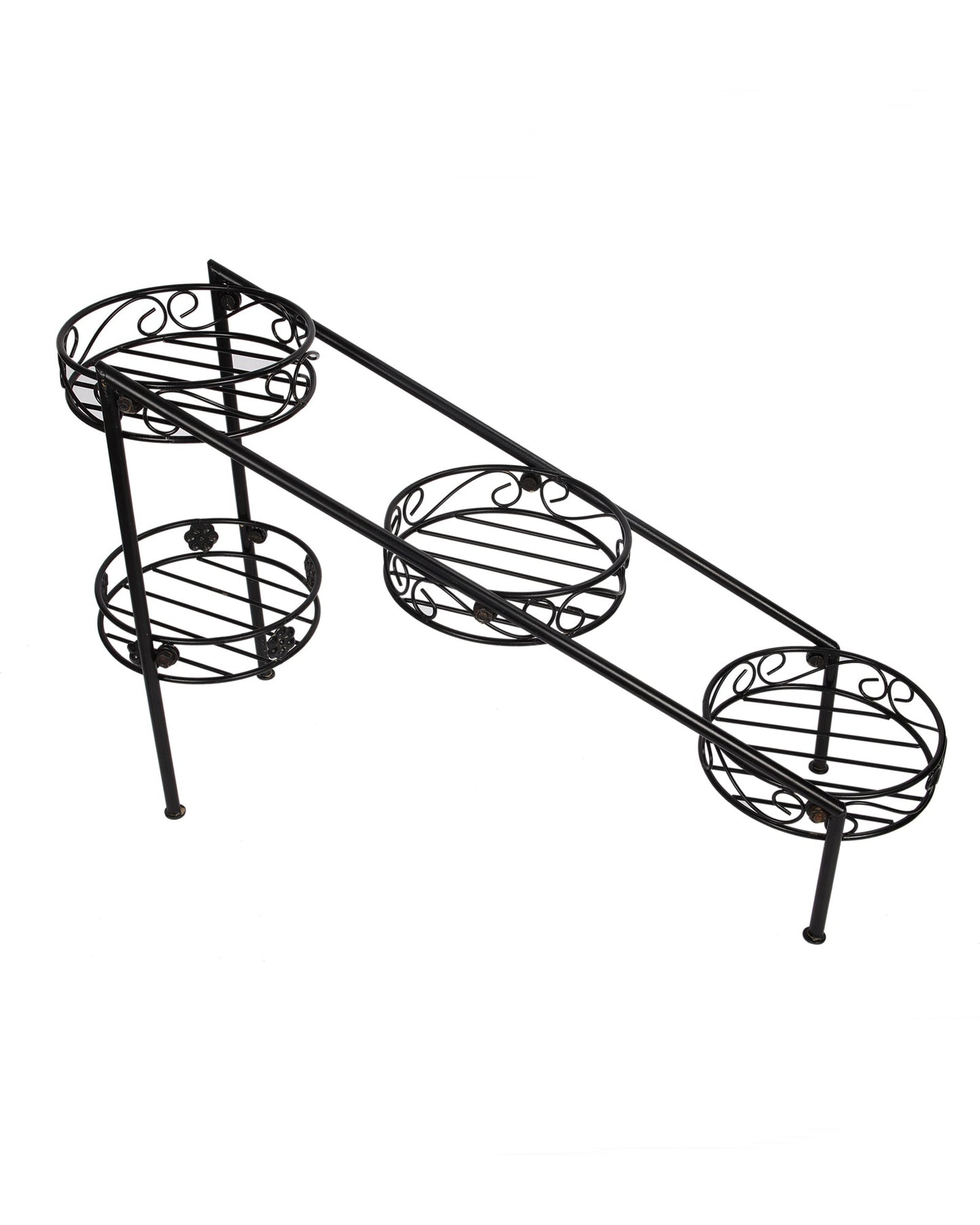 Plant Stand Metal Flower Holder Racks with 4 Tier Garden Decoration Planter Rack Shelf Organizer for Indoor Outdoor, Garden Balcony Living Room Office,Ladder, Black